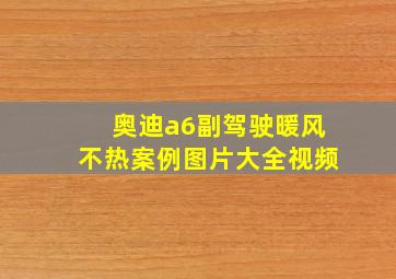 奥迪a6副驾驶暖风不热案例图片大全视频