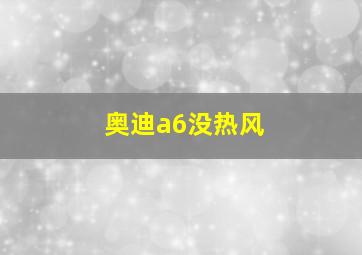 奥迪a6没热风