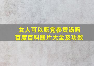 女人可以吃党参煲汤吗百度百科图片大全及功效