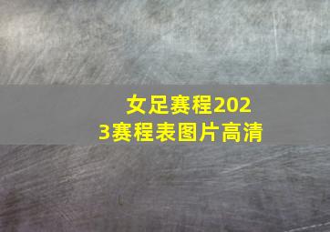 女足赛程2023赛程表图片高清