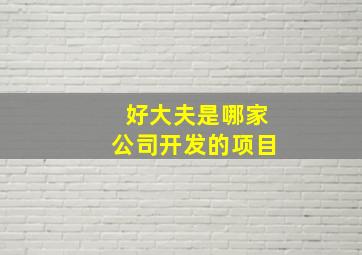 好大夫是哪家公司开发的项目