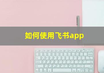 如何使用飞书app