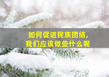 如何促进民族团结,我们应该做些什么呢