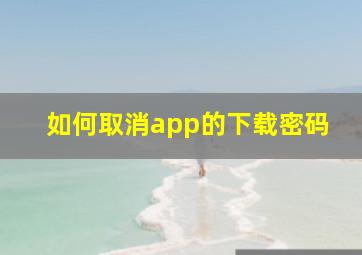 如何取消app的下载密码