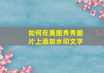 如何在美图秀秀图片上添加水印文字