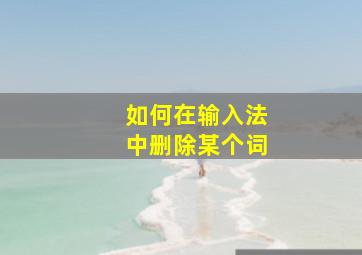 如何在输入法中删除某个词