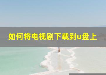 如何将电视剧下载到u盘上