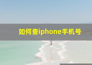 如何查iphone手机号