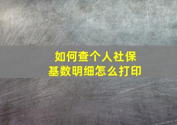 如何查个人社保基数明细怎么打印