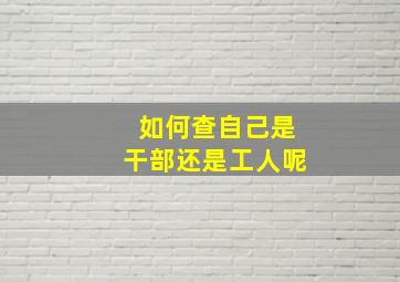 如何查自己是干部还是工人呢