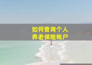 如何查询个人养老保险帐户