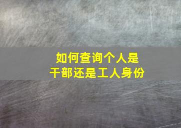 如何查询个人是干部还是工人身份