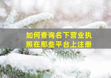 如何查询名下营业执照在那些平台上注册