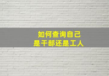 如何查询自己是干部还是工人