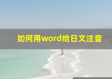 如何用word给日文注音