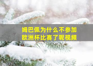 姆巴佩为什么不参加欧洲杯比赛了呢视频