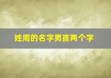 姓周的名字男孩两个字