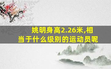 姚明身高2.26米,相当于什么级别的运动员呢