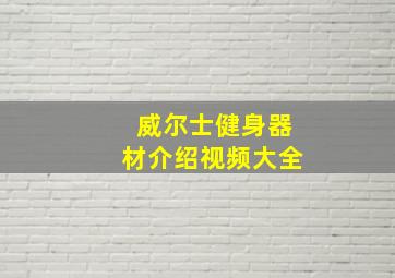 威尔士健身器材介绍视频大全