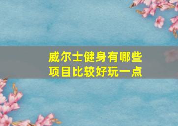 威尔士健身有哪些项目比较好玩一点