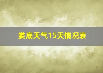 娄底天气15天情况表