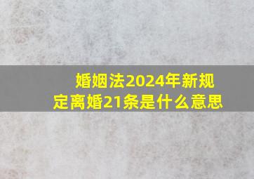 婚姻法2024年新规定离婚21条是什么意思