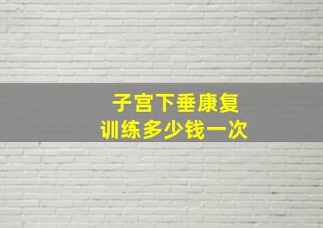 子宫下垂康复训练多少钱一次