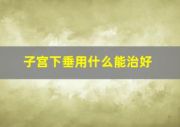 子宫下垂用什么能治好