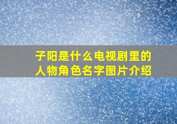 子阳是什么电视剧里的人物角色名字图片介绍