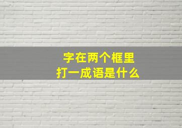 字在两个框里打一成语是什么