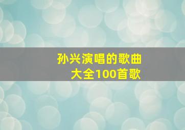 孙兴演唱的歌曲大全100首歌