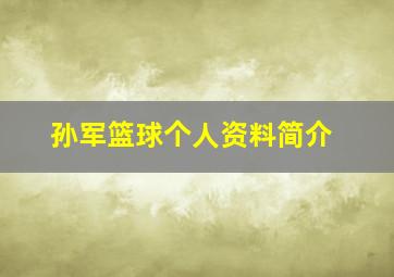 孙军篮球个人资料简介