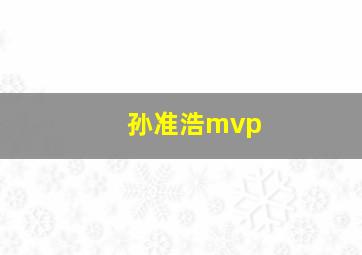 孙准浩mvp