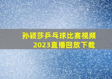 孙颖莎乒乓球比赛视频2023直播回放下载