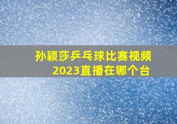 孙颖莎乒乓球比赛视频2023直播在哪个台