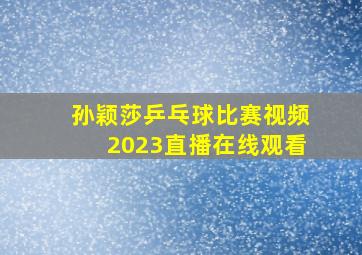 孙颖莎乒乓球比赛视频2023直播在线观看