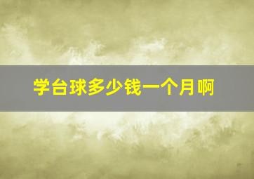 学台球多少钱一个月啊