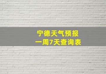 宁德天气预报一周7天查询表