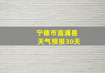 宁德市霞浦县天气预报30天