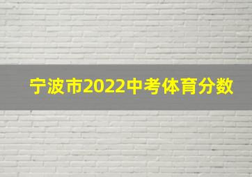 宁波市2022中考体育分数