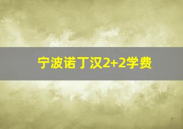 宁波诺丁汉2+2学费