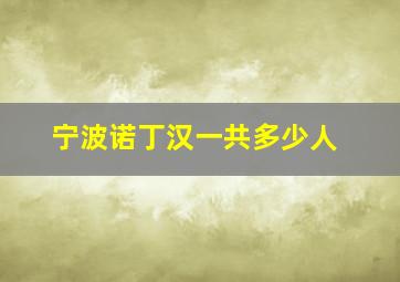 宁波诺丁汉一共多少人