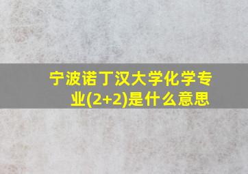 宁波诺丁汉大学化学专业(2+2)是什么意思