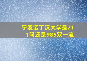 宁波诺丁汉大学是211吗还是985双一流