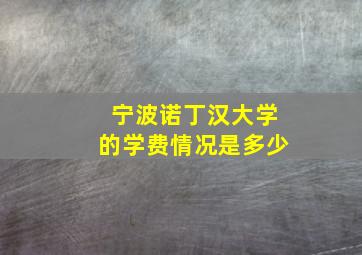 宁波诺丁汉大学的学费情况是多少