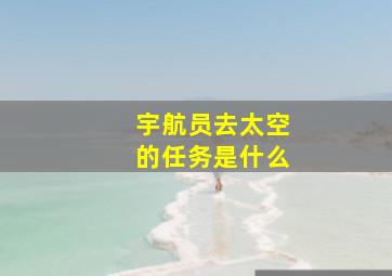 宇航员去太空的任务是什么