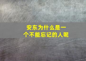 安东为什么是一个不能忘记的人呢