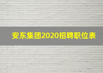 安东集团2020招聘职位表