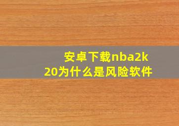 安卓下载nba2k20为什么是风险软件