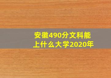 安徽490分文科能上什么大学2020年